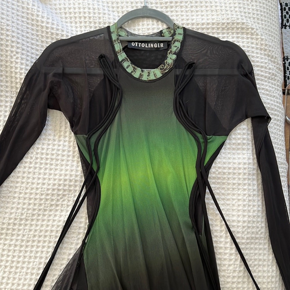 OTTOLINGER
Green & Black Mesh Dress - Black, never worn. Size XS